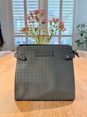 Moroccanoil Slate Gray Woven makeup Bag